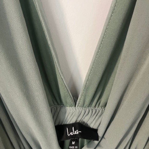 Lulu's Sage Brush Chiffon Maxi Dress - Picture 6 of 8